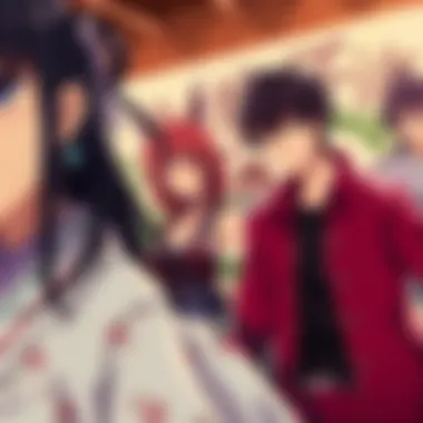 Artistic Representation of Harem Setting An artistic representation of a harem setting in anime, showcasing various characters with distinct personalities and styles.