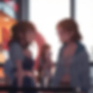 Analysis of Gender Dynamics in Harem Anime A conceptual visual analyzing gender dynamics in harem anime, portraying the relationship dynamics through visual metaphors.