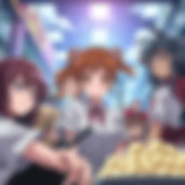 Diverse Anime Genres on Waifhub Artistic depiction of various anime genres available on Waifhub.