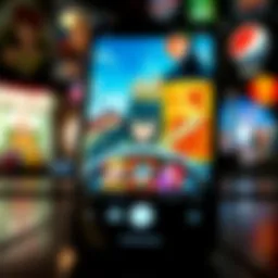 Diverse anime applications showcased on a mobile interface