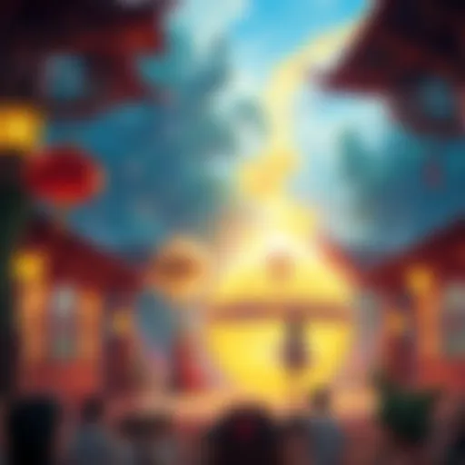 Immersive Worlds in Harem Games A vibrant illustration depicting the immersive worlds found in harem games.