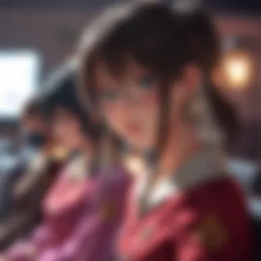 Character Development in Harem Narratives An artistic depiction of character development arcs showcasing harem heroes evolving through their narratives.