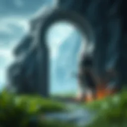 The essence of isekai awakening represented through a portal