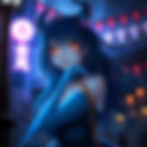 Enchanting Character Design Enchanting monster girl character design from a night-themed anime game