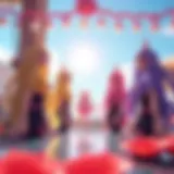 Vibrant Aesthetic of the Squid Sisters The vibrant aesthetic of the Squid Sisters in a lively setting.