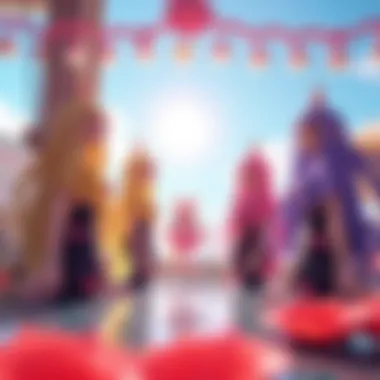 Vibrant Aesthetic of the Squid Sisters The vibrant aesthetic of the Squid Sisters in a lively setting.