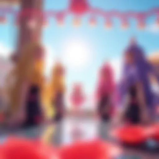 Vibrant Aesthetic of the Squid Sisters The vibrant aesthetic of the Squid Sisters in a lively setting.