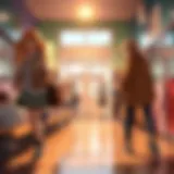 Concept illustration of After School Tag game in a vibrant school environment