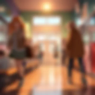 Concept illustration of After School Tag game in a vibrant school environment