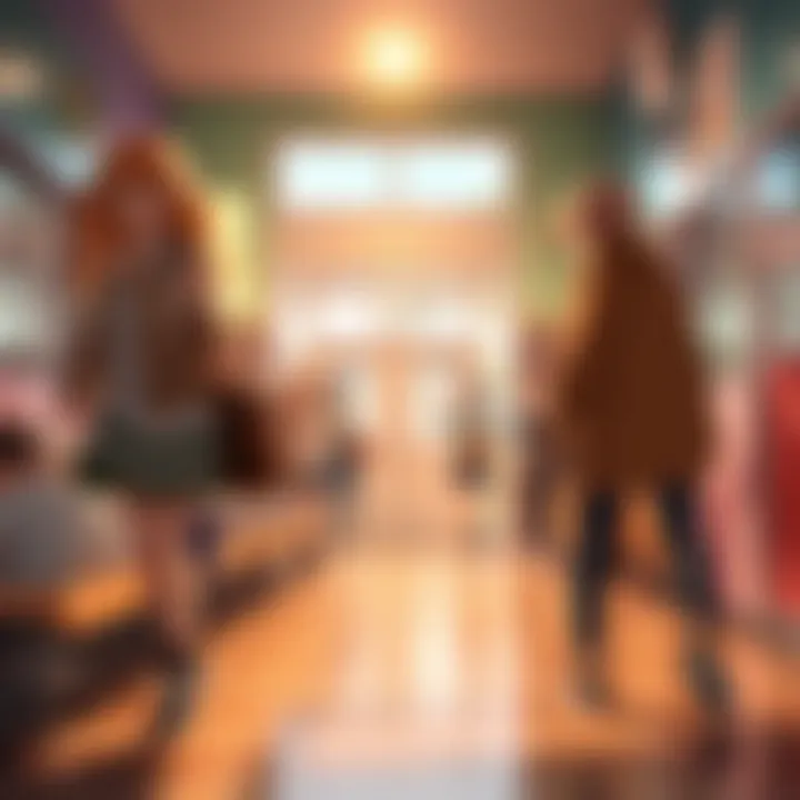 Concept illustration of After School Tag game in a vibrant school environment