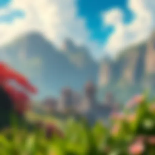 A Vibrant Isekai Landscape A fantastical landscape depicting a vibrant isekai world