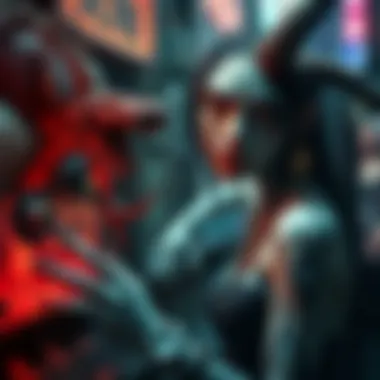 An imaginative depiction of a monster girl interacting with elements of reality.