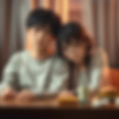 Emotional Depth of Sibling Relationships An artistic depiction of a scene that encapsulates the emotional depth of sibling relationships in anime.