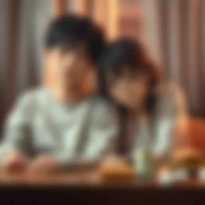 Emotional Depth of Sibling Relationships An artistic depiction of a scene that encapsulates the emotional depth of sibling relationships in anime.