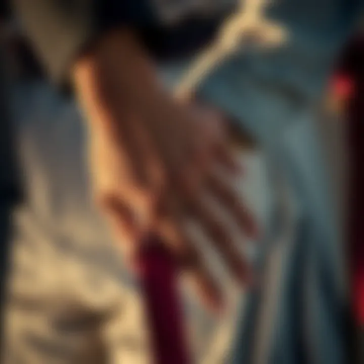 The Bond of Mentorship A close-up of a mentor's hands guiding their apprentice, emphasizing the bond of mentorship