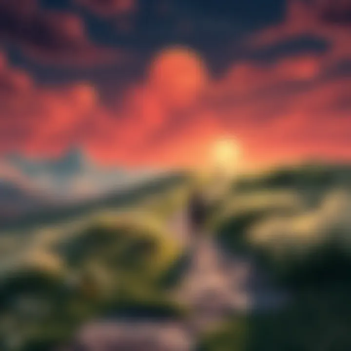 Path of Mastery in Demon Slaying A serene landscape representing the journey of a demon slayer in their quest for mastery