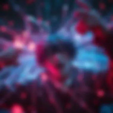 Caught in the Illusion A dramatic scene depicting a character caught in the web of a complex illusion, with vivid colors and surreal elements.