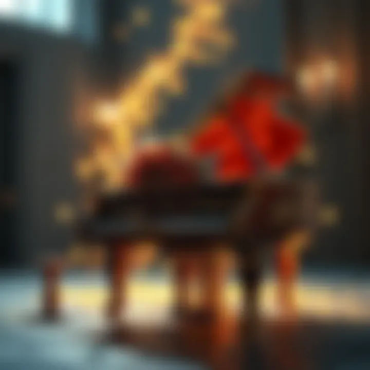 The Soul of Music An intricate depiction of a piano, symbolizing the central role of music in the narrative.