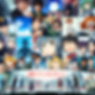 Diverse Anime Genres Across Platforms Collage of various anime genres available on different platforms