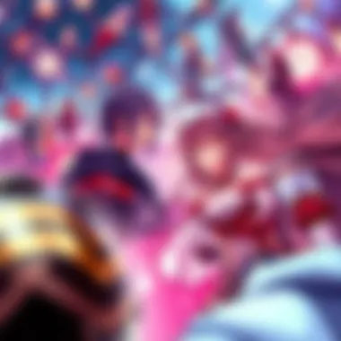 Interconnected Dynamics of Heroes and Their Harem An intricate web of relationships depicted through a vibrant illustration of interconnected characters