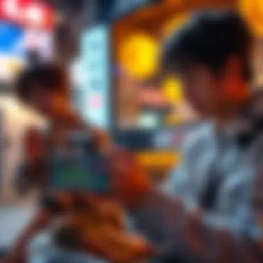 Engaging Mobile Experience User enjoying gameplay on mobile device