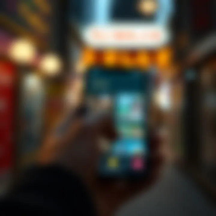 Exploring App Features Interactive features of the app displayed on a smartphone screen