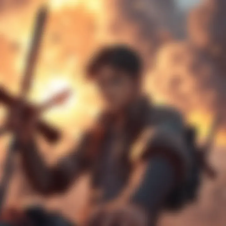 Character from Attack on Titan in a dynamic battle scene