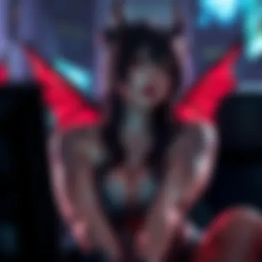 Allure of Succubus-Themed Gaming Concept art depicting the allure of succubus-themed gaming