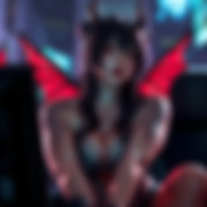 Allure of Succubus-Themed Gaming Concept art depicting the allure of succubus-themed gaming