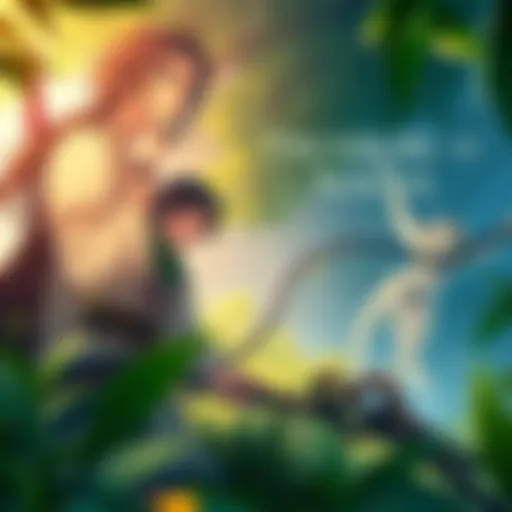 Exploring the Protagonist's Journey A captivating scene from Treasure of Nadia showcasing the protagonist in a lush environment