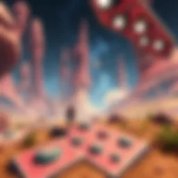 A scene depicting a vibrant alien landscape in 'Trials in Tainted Space'