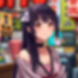 A digital illustration of a wifu character in a vibrant anime style, showcasing her unique features and personality.